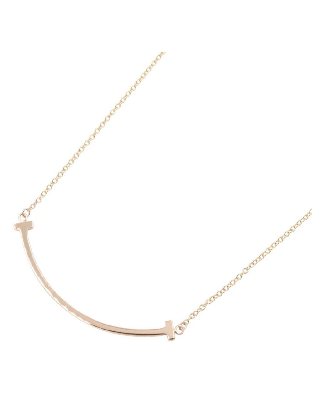 Tiffany & Co Necklace T Smile Small 40.5 45.5 cm 18k Pink Gold